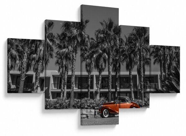 Obraz - Retro červené auto (125x70 cm)