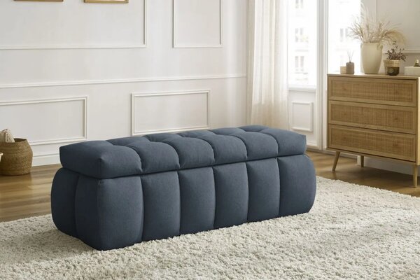 Bobochic Paris Tmavě modrá lavice Mont-Blanc 144 cm s úložným prostorem