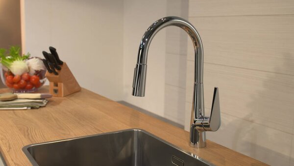 Hansgrohe Talis M51 kuchyňská páková baterie 200, vytahovatelná sprška, 2jet, chrom 72813000