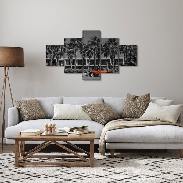 Obraz - Retro červené auto (125x70 cm)
