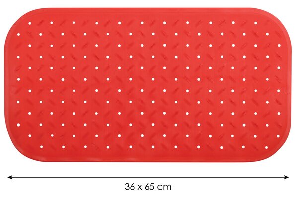 MSV protiskluzová podložka do vany CLASS Premium, červená, SBS kaučuk, 36 x 65 cm