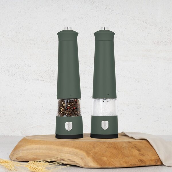 Mlýnek na pepř a sůl elektrický sada 2 ks Matte Green Collection