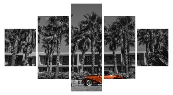 Obraz - Retro červené auto (125x70 cm)