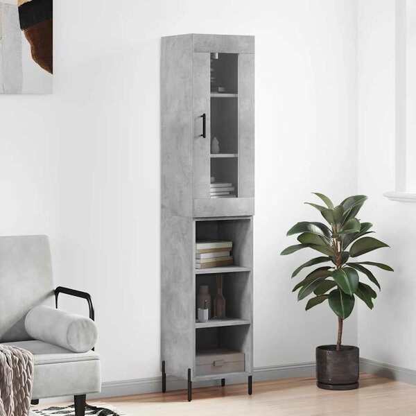 Skříň highboard betonově šedá 34,5x34x180 cm kompozitní dřevo 3199373