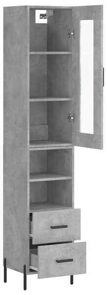 Skříň highboard betonově šedá 34,5x34x180 cm kompozitní dřevo 3199309