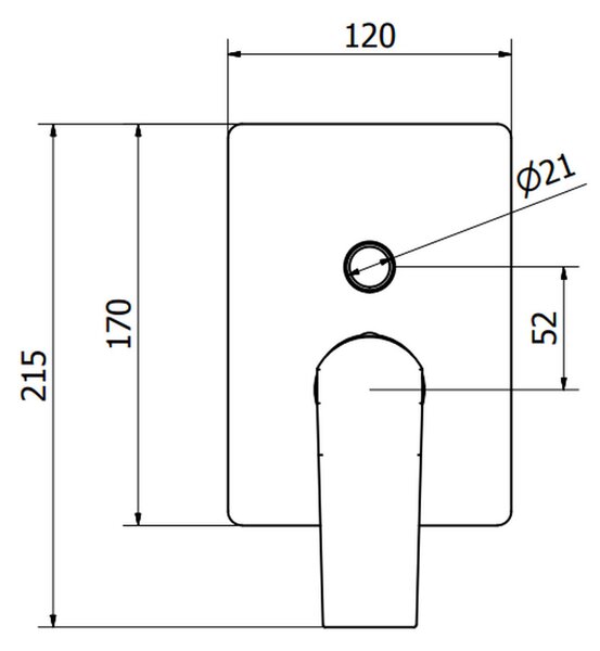Teorema Merida - vanová baterie pod omítku, komplet, chrom 8Q010
