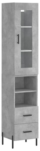 Skříň highboard betonově šedá 34,5x34x180 cm kompozitní dřevo 3199309