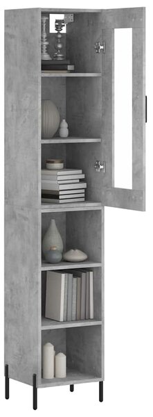 Skříň highboard betonově šedá 34,5x34x180 cm kompozitní dřevo 3199373