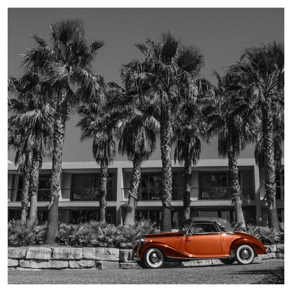 Obraz - Retro červené auto (30x30 cm)