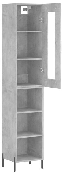 Skříň highboard betonově šedá 34,5x34x180 cm kompozitní dřevo 3199373