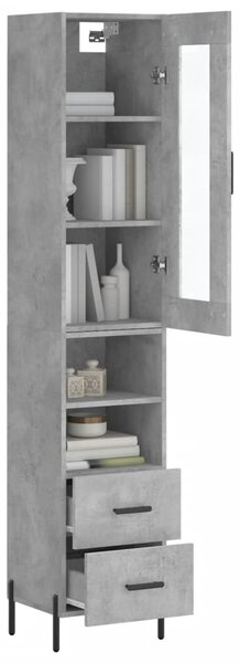 Skříň highboard betonově šedá 34,5x34x180 cm kompozitní dřevo 3199309