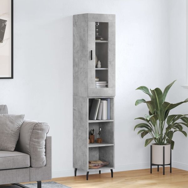 Skříň highboard betonově šedá 34,5x34x180 cm kompozitní dřevo 3199381