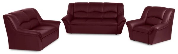 Kožená sedací souprava DUBAJ LUX 3+2+1, vínová (K-56)