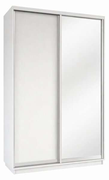 Skříň s posuvnými dveřmi 1400x2200x600 1LTD 1 Zrcadlo nymphea alba, profil stříbrný