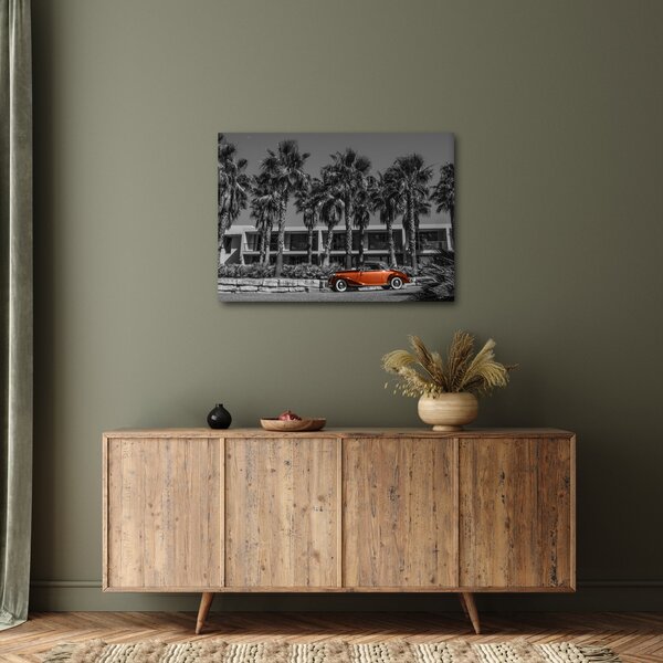 Obraz - Retro červené auto (70x50 cm)