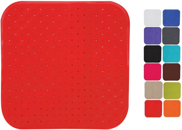 MSV protiskluzová podložka do sprchy CLASS Premium, červená, SBS kaučuk, 54 x 54 cm