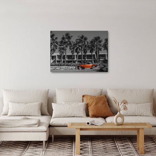 Obraz - Retro červené auto (70x50 cm)