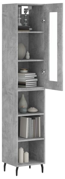 Skříň highboard betonově šedá 34,5x34x180 cm kompozitní dřevo 3199381