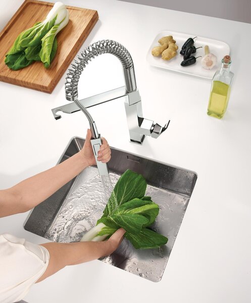GROHE Eurocube - Páková dřezová baterie, DN 15, Chrom 31395000