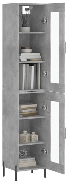 Skříň highboard betonově šedá 34,5x34x180 cm kompozitní dřevo 3199437