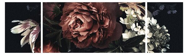 Obraz - Temné květy (170x50 cm)