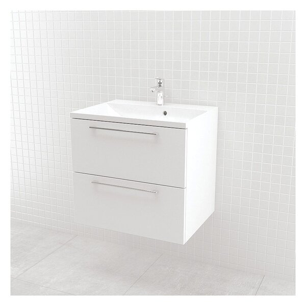 Vima 303.11 - Umyvadlo se skříňkou 600x460 mm, bílá lesklá