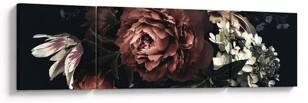 Obraz - Temné květy (170x50 cm)