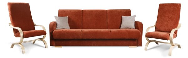 Sedací souprava Diana 3+1+1, cihlová (Matana 07/pol. 01, přírodní)
