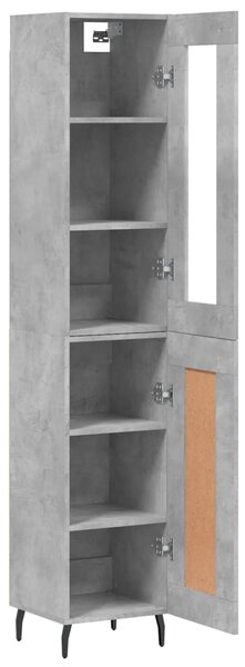 Skříň highboard betonově šedá 34,5x34x180 cm kompozitní dřevo 3199509