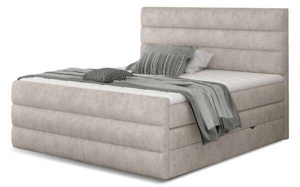 Kontinentální boxspring postel Carmen, béžová 160x200cm (dora 21/ Cand 01)