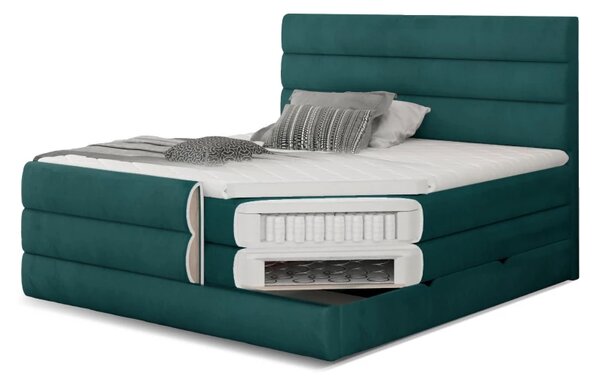 Kontinentální boxspring postel Carmen, béžová 160x200cm (dora 21/ Cand 01)