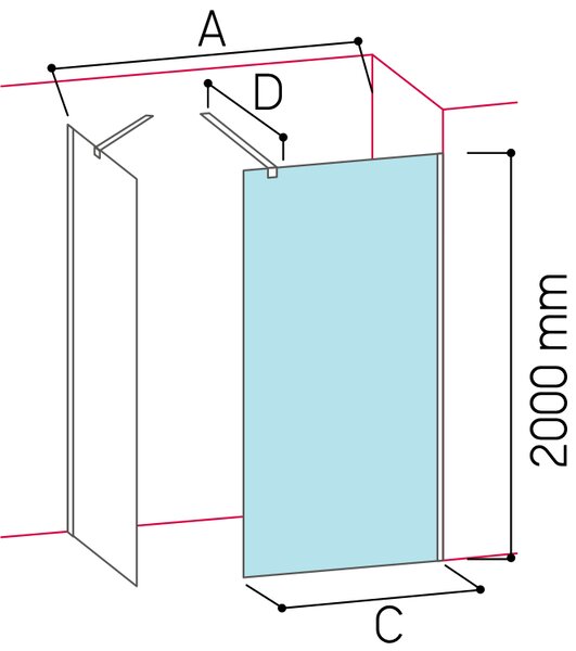 Glass 1989 Step in - Pevná volně stojící stěna nebo kompatibilní s boční stěnou pro šířku vaničky 90 cm, provedení oboustranné, profily chrom, čiré sklo, GGK0001T500