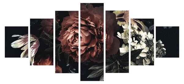 Obraz - Temné květy (210x100 cm)