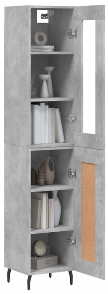 Skříň highboard betonově šedá 34,5x34x180 cm kompozitní dřevo 3199509