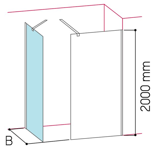 Glass 1989 Step in - Pevná volně stojící stěna nebo kompatibilní s boční stěnou pro šířku vaničky 90 cm, provedení oboustranné, profily chrom, čiré sklo, GGK0001T500
