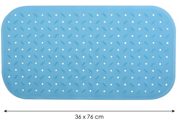 MSV protiskluzová podložka do vany CLASS Premium, nebesky modrá, SBS kaučuk, 36 x 76 cm
