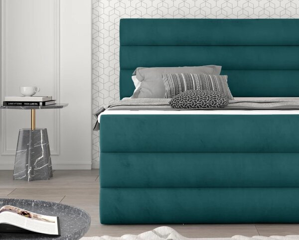 Kontinentální boxspring postel Carmen, béžová 160x200cm (dora 21/ Cand 01)