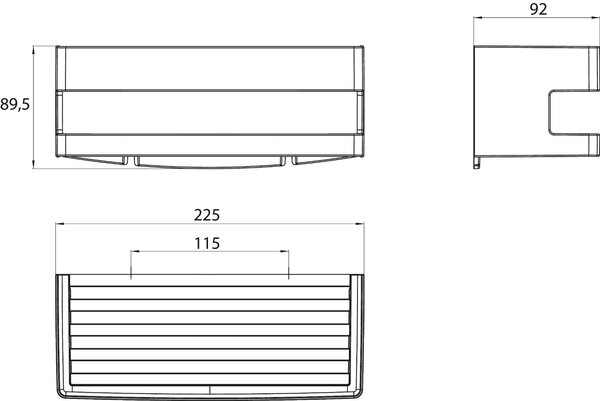 Emco System 2 - Košík do sprchového koutu, 225x92 mm, chrom 354500120