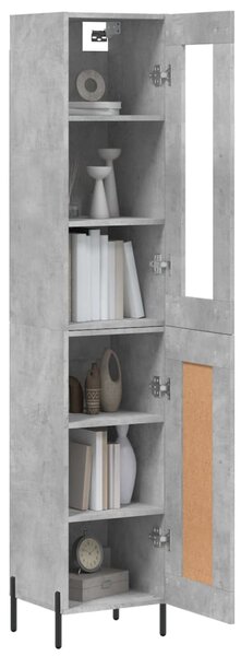 Skříň highboard betonově šedá 34,5x34x180 cm kompozitní dřevo 3199501
