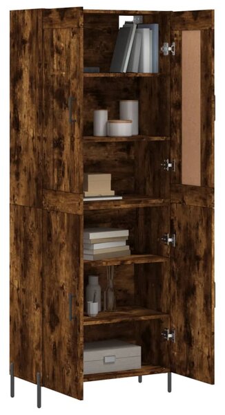 Skříň highboard kouřový dub 69,5 x 34 x 180 cm kompozitní dřevo 3199566