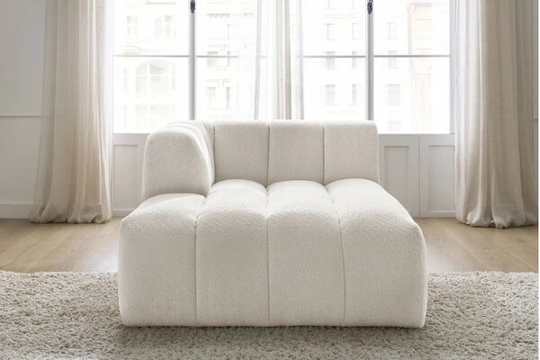 Bobochic Paris Bílá bouclé lenoška Annecy 170 cm, levá