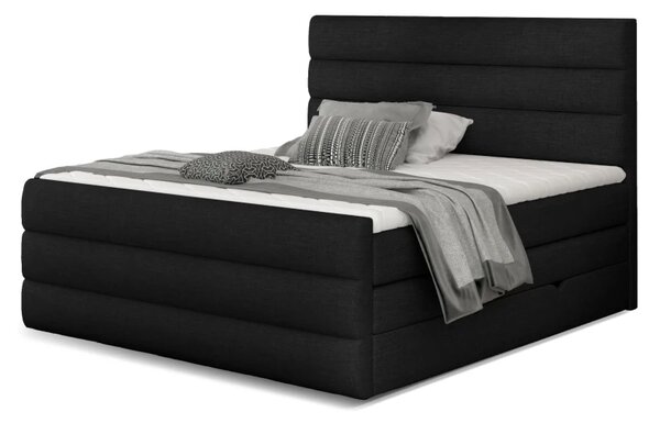 Kontinentální boxspring postel Carmen, černá 160x200cm (sawana 14/ Cand 10)