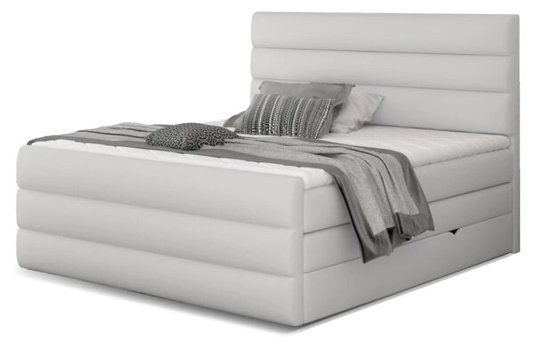 Kontinentální boxspring postel Carmen, bílá 160x200cm (Soft 17, Cand 13)