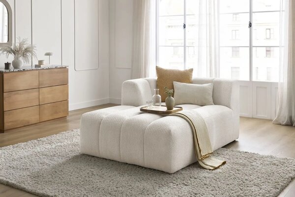 Bobochic Paris Bílá bouclé lenoška Annecy 170 cm, levá