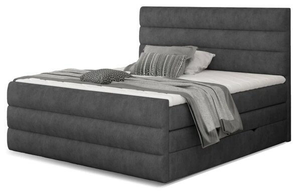 Kontinentální boxspring postel Carmen, šedá 160x200cm (dora 96/ CAND 02)