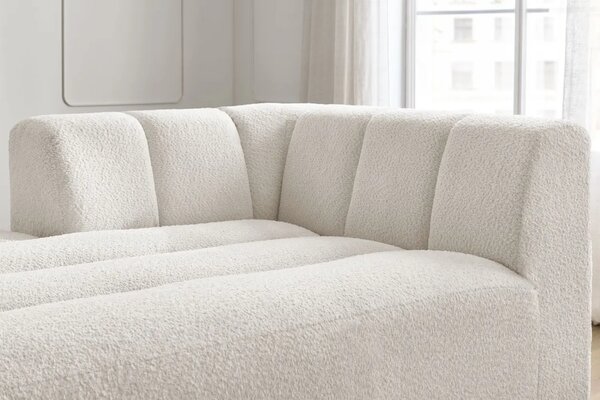 Bobochic Paris Bílá bouclé lenoška Annecy 170 cm, levá