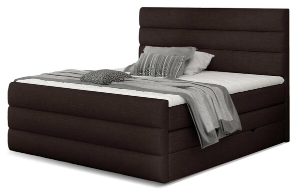 Kontinentální boxspring postel Carmen, hnědá 160x200cm (sawana 26/ Cand 15)