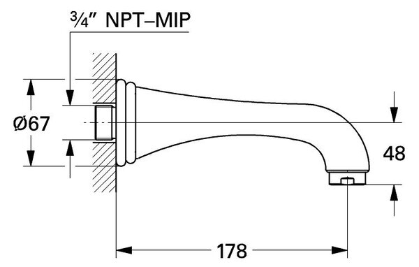 GROHE Sinfonia - Vanová vpusť, DN 20, Chrom 13132000
