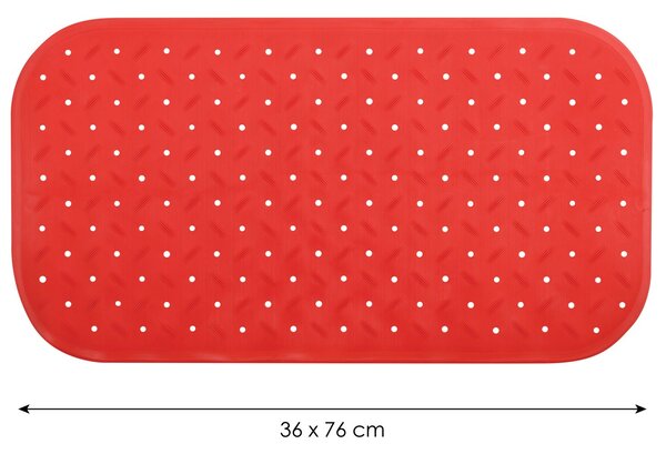 MSV protiskluzová podložka do vany CLASS Premium, červená, SBS kaučuk, 36 x 76 cm