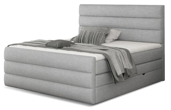 Kontinentální boxspring postel Carmen, šedá 160x200cm (sawana 21/ Cand 11)